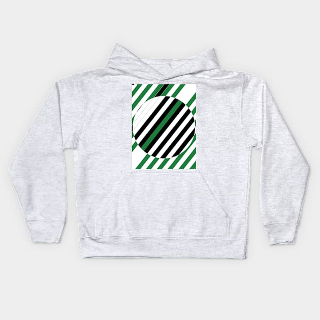 white and green pattern Kids Hoodie by Ruzzo